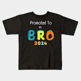 Kids Promoted To Big Brother Est 2024 Dinosaur TRex Boys Kids T-Shirt